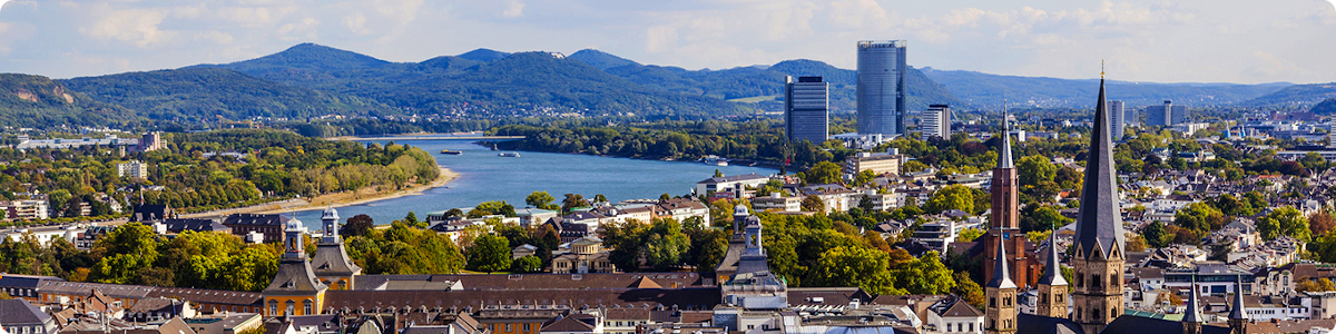 aerial of Bonn, the former capital of Germany